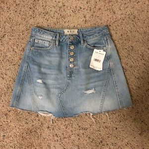 Free People denim mini skirt
